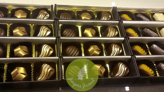 Handmade chocolate in gift box