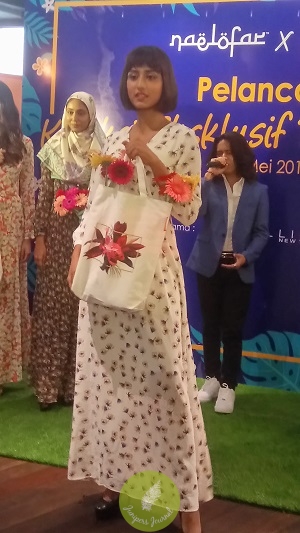 Red Blossoms on model