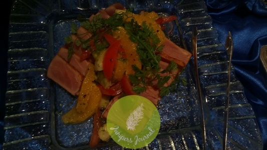 Seared Tuna, Marinated Brussels Sprouts & Orange Segments