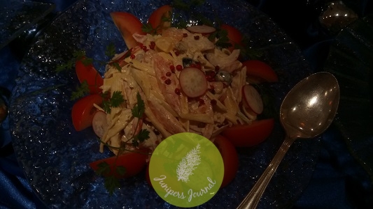 Poached Seafood & Pasta Salad With Fresh Tomato & Ricotta