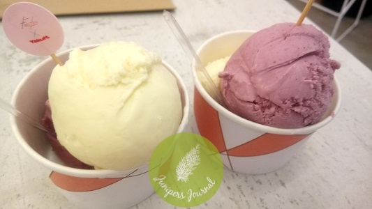 Yakult ACE (white) and Flu Buster (purple)