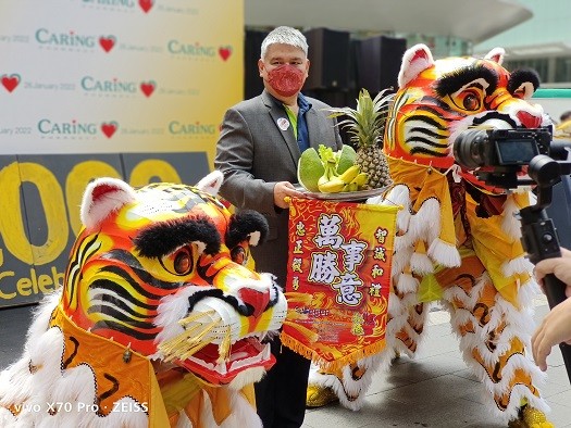 Chong Yeow Siang, Managing Director of Caring Pharmacy welcoming the year of the tiger