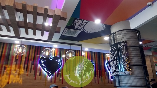 Taco Bell interior has a Californian vibe