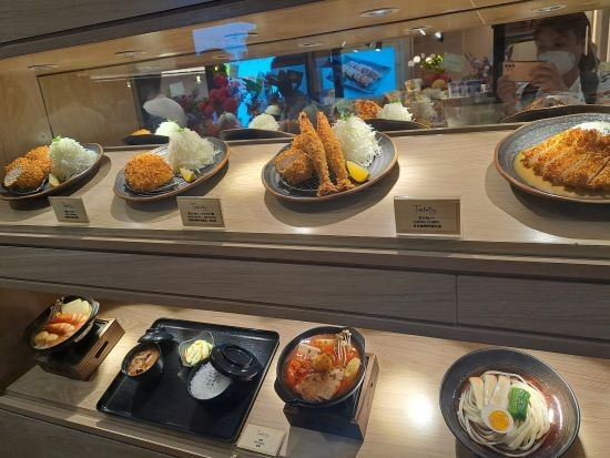 Tempting Japanese food on display at one of the restaurants
