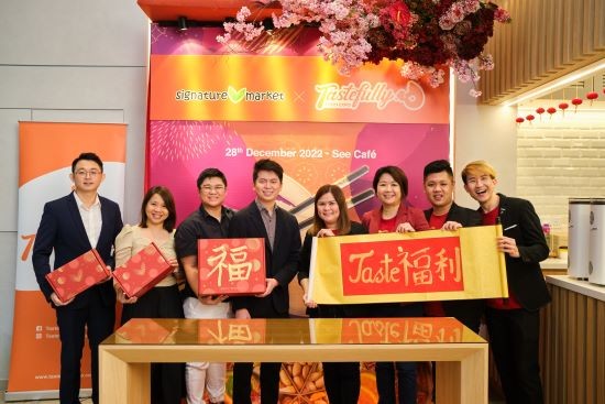  (From Left to Right) Mr. Qi Yang, Signature Market Chief Finance Officer; Ms. Irene, Signature Market Chief Strategy Officer; Ms. Chriss Beh, Signature Market Head of Retail; Mr. Jeffrey Tem Jian Hui, Signature Market General Manager; Ms. Esther Fong, Tastefully Event Director; Jin Lee, Tastefully Sales Director; Cayden Yeoh, Tastefully Marketing Manager and Rich Mah, Tastefully Sales Executive