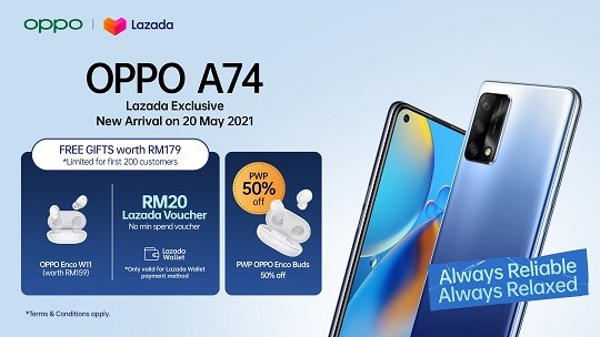 Smartphone Under RM900 OPPO A74 4G Arrives 20th May