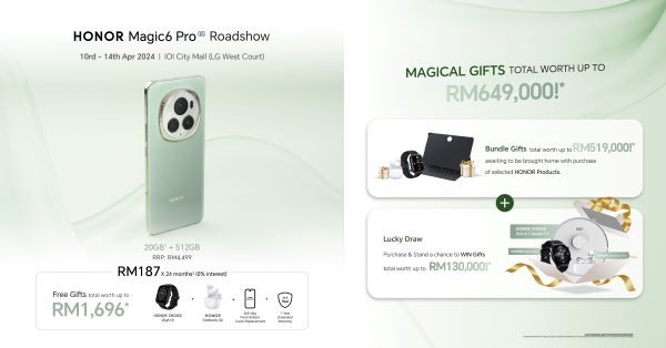Up To RM649,000 Worth Of Magical Gifts Await At The HONOR Magic6 Pro Roadshow