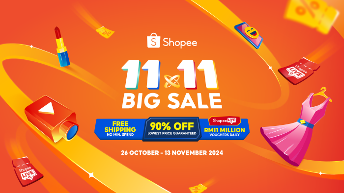 Shopee 11.11 Big Sale: Lowest Price Guaranteed, Free Shipping, And RM11 Million Worth Of Shopee Live Vouchers Everyday